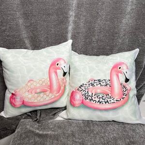 2pc Stupell Industries Tropical Flamingo Fashion Pool Float Throw Pillows